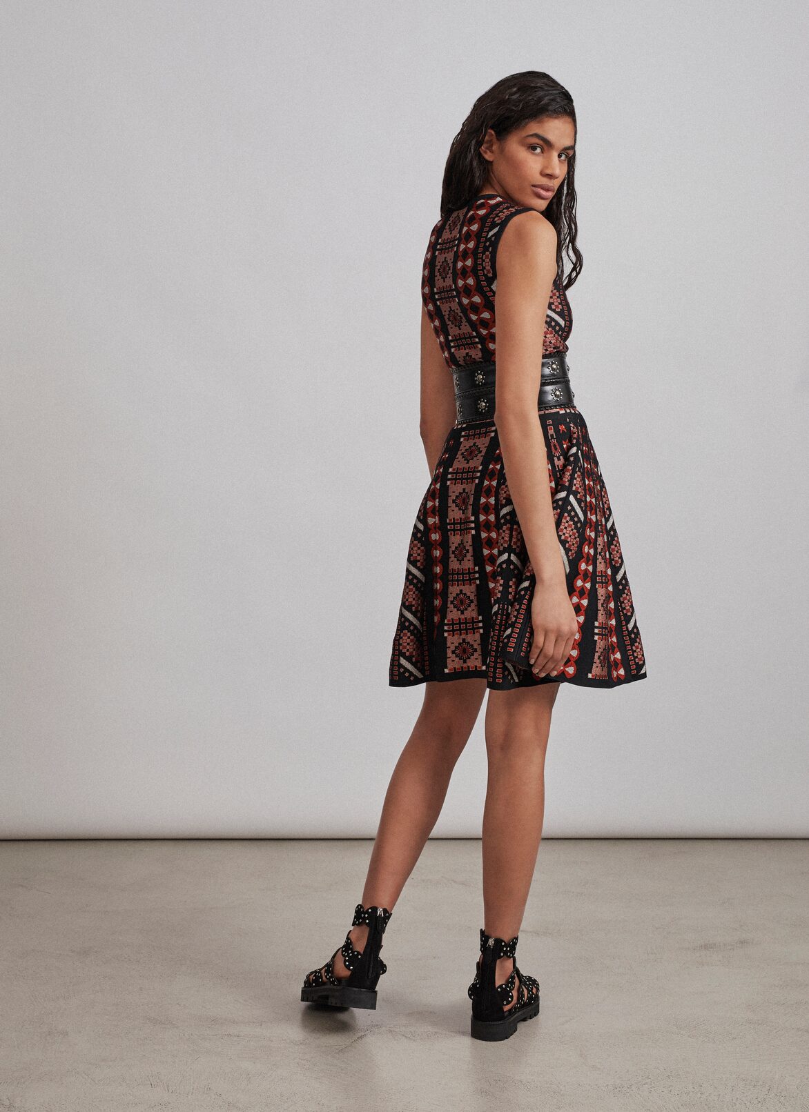 Dresses ALAÏA BOIS DE ROSE/BLACK DRESSES
